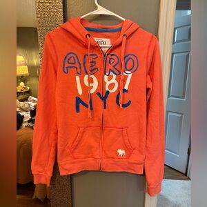 2000s y2k Aero 1987 NYC Orange Hoodie
